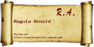 Regula Arnold névjegykártya